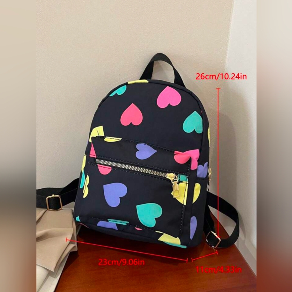 Multicolor Heart Small Backpack - image 8